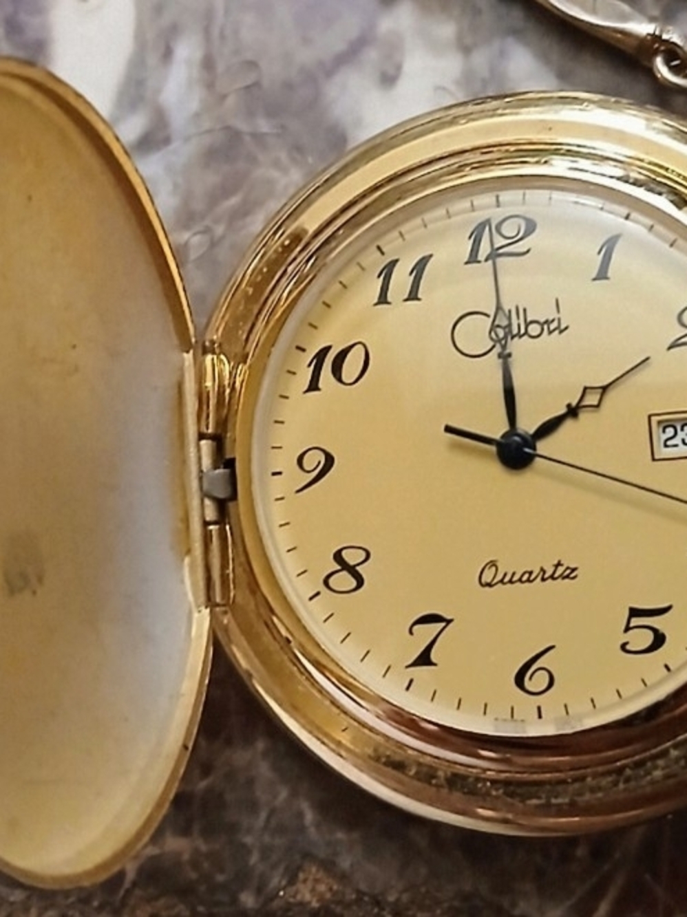 Gold Pocket Watch - Quartz, Gold Tone